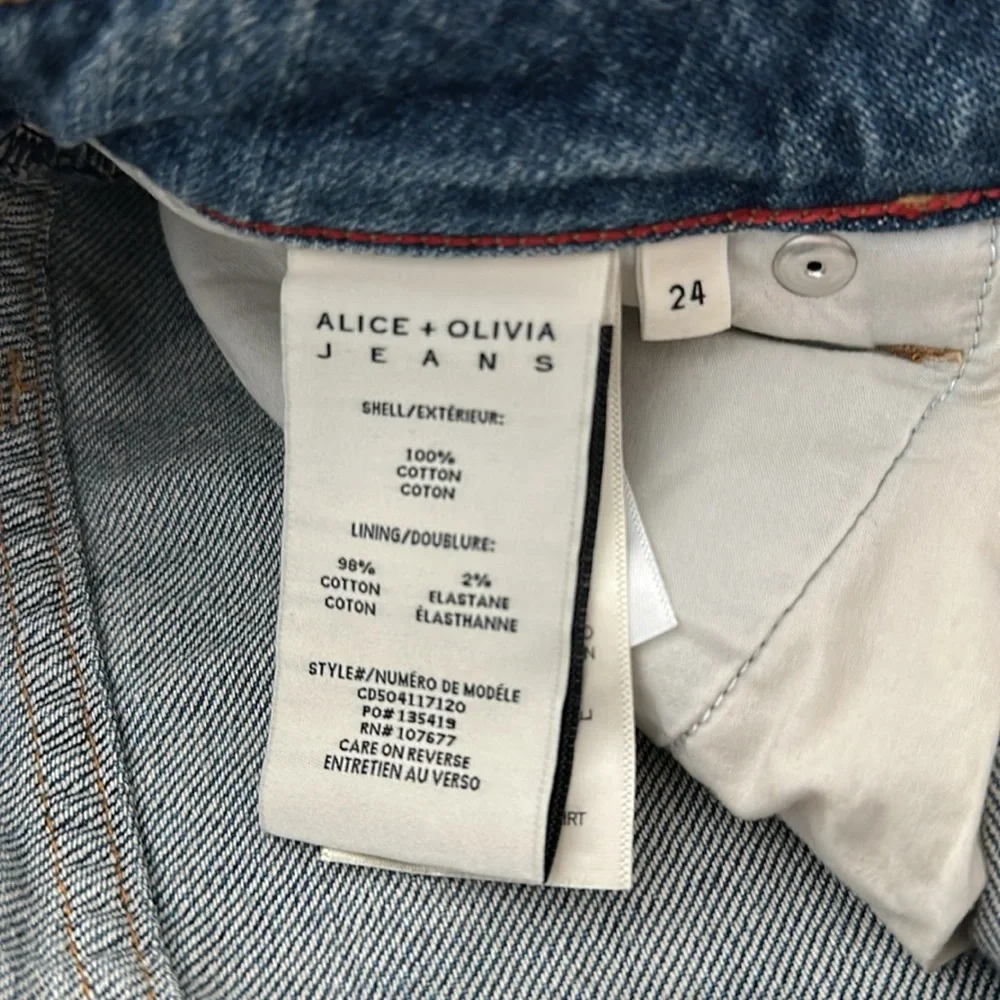 Alice + Olivia Light Blue Wide Leg Cargo Jeans sz 24 - Picture 11 of 12